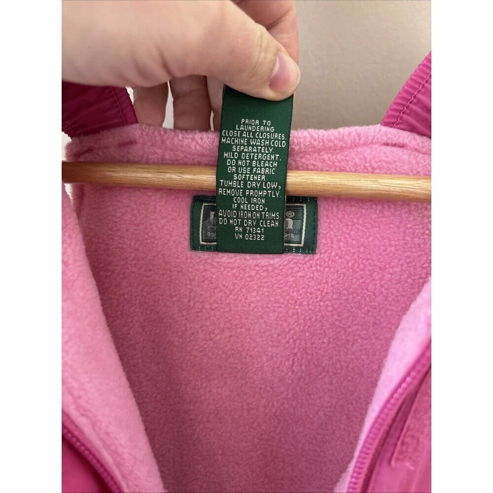 L.L. Bean Infant 12-18M Pink Snow Pants Overalls Insulated Winter Bib